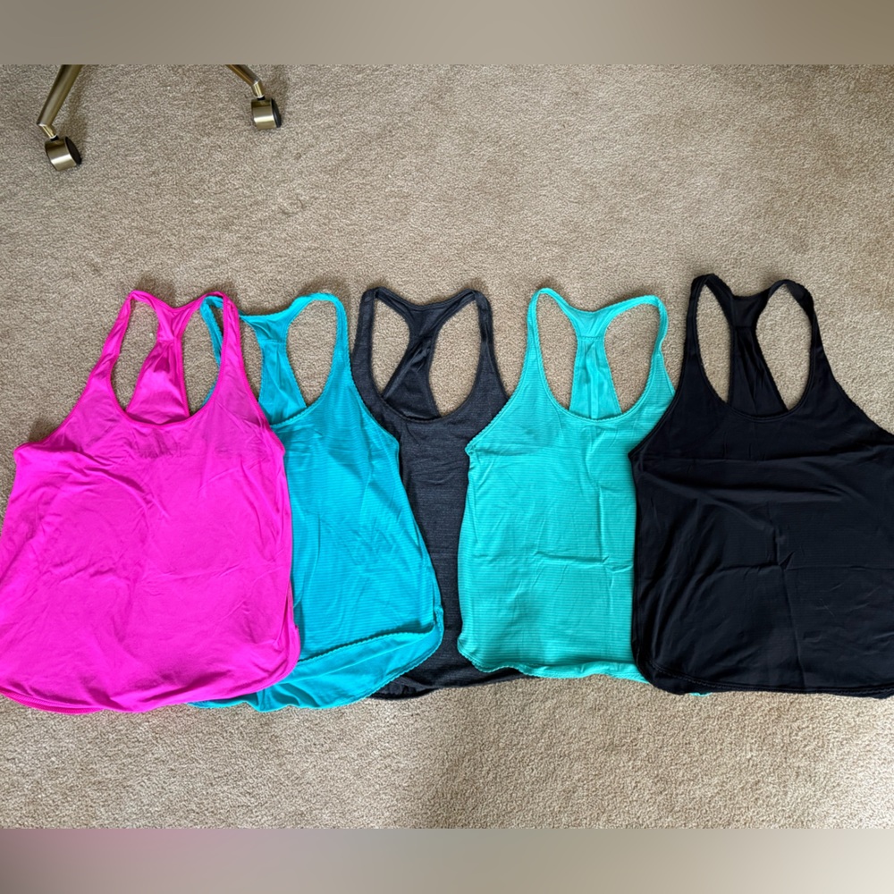 Lululemon Athletica Racerback Tank Tops - Pink, Blue, Black